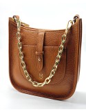 SAC PORTE TRAVERS CAMEL EN CUIR - MIA & JOY