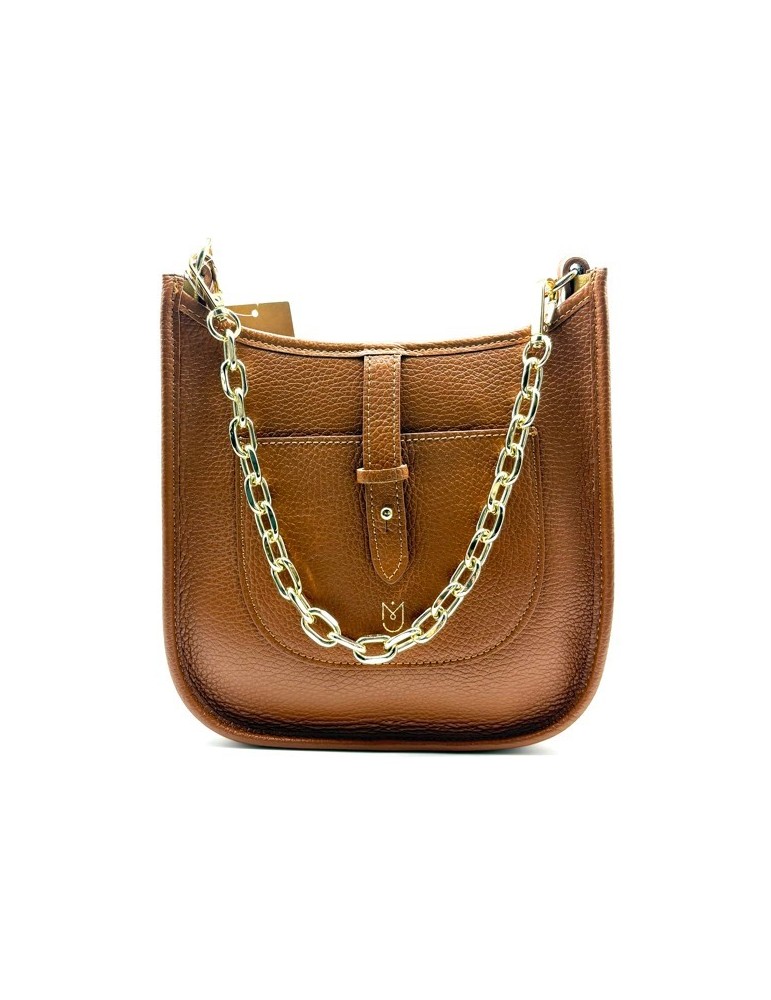 SAC PORTE TRAVERS CAMEL EN CUIR - MIA & JOY