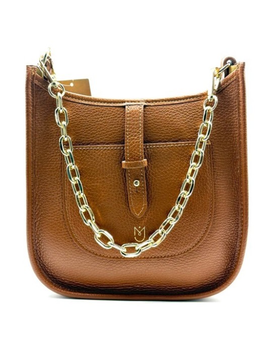 SAC PORTE TRAVERS CAMEL EN CUIR - MIA & JOY