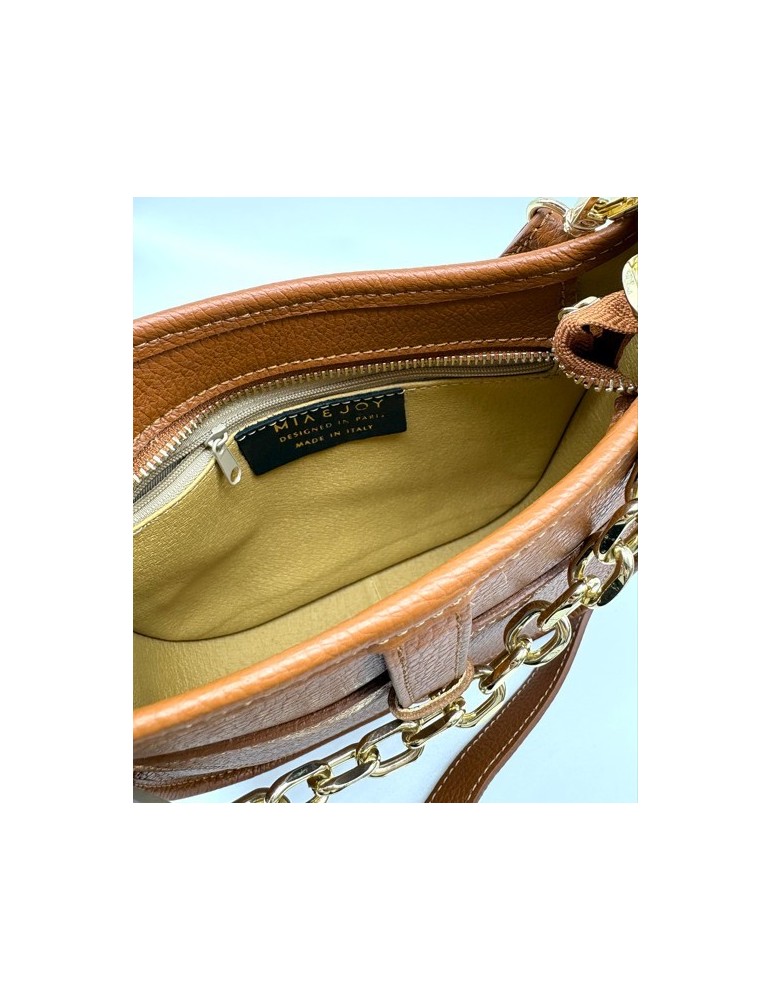 SAC PORTE TRAVERS CAMEL EN CUIR - MIA & JOY