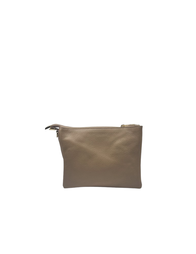 SAC BANDOULIERE EN CUIR TAUPE - MIA & JOY