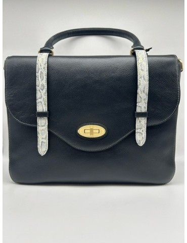 SAC A MAIN RABAT LEGENDE NOIR ET PYTHON  - LANCASTER