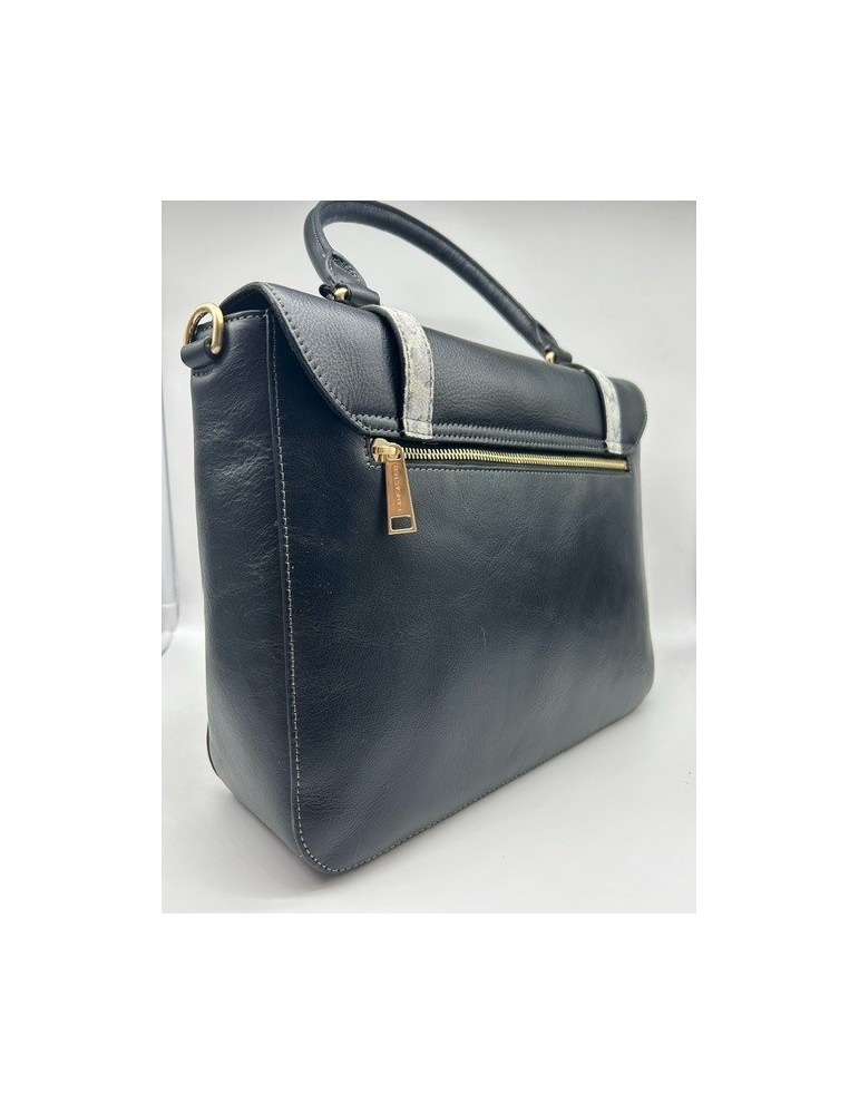 SAC A MAIN RABAT LEGENDE NOIR ET PYTHON  - LANCASTER