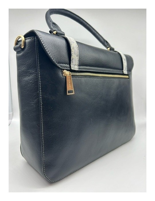 SAC A MAIN RABAT LEGENDE NOIR ET PYTHON  - LANCASTER