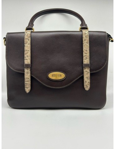 SAC A MAIN LEGENDE MARRON PYTHON - LANCASTER