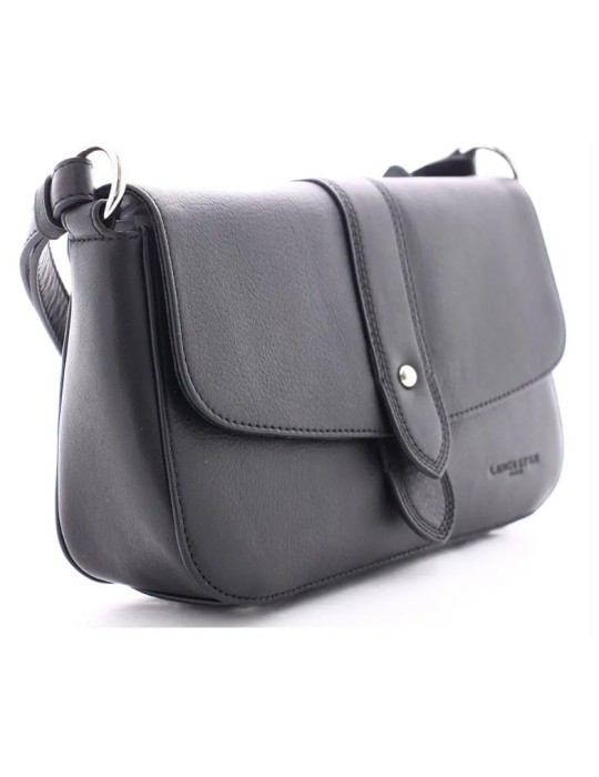 SAC TROTTEUR A RABAT EN CUIR NOIR - LANCASTER