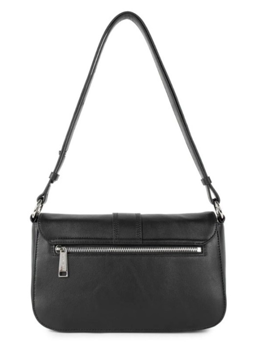SAC TROTTEUR A RABAT EN CUIR NOIR - LANCASTER