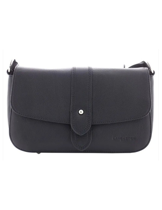 SAC TROTTEUR A RABAT EN CUIR NOIR - LANCASTER