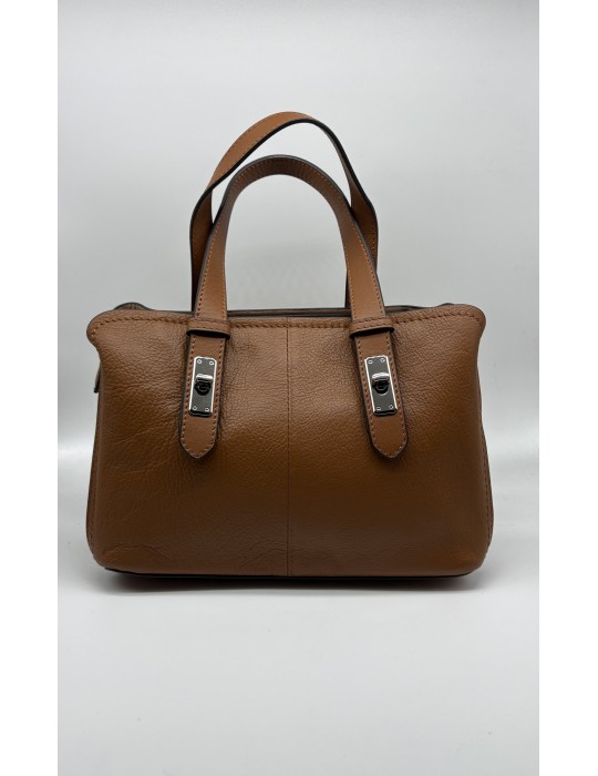 SAC CUIR PORTE MAIN ET TRAVERS CAMEL - FRANCINEL