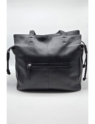 SAC SHOPPING CUIR NOIR - FRANCINEL 2