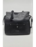 SAC SHOPPING CUIR NOIR - FRANCINEL