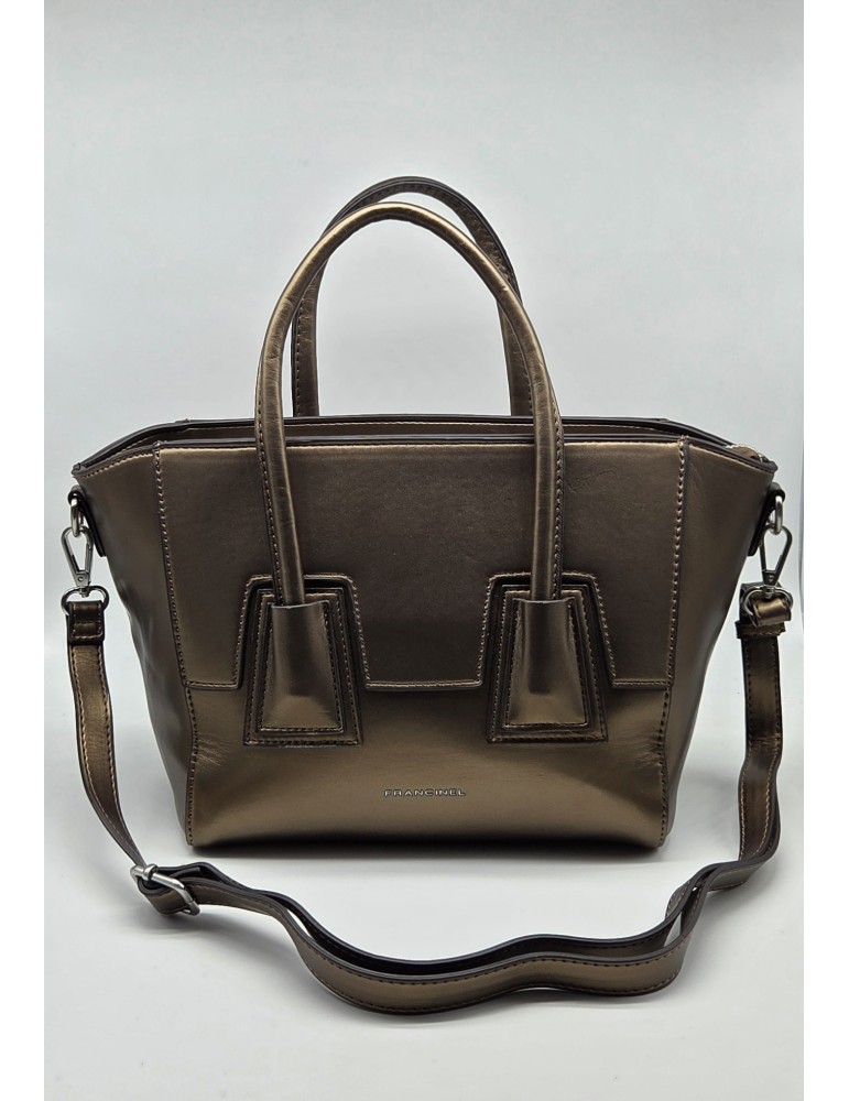 SAC PORTE MAIN ET BANDOULIERE BRONZE - FRANCINEL