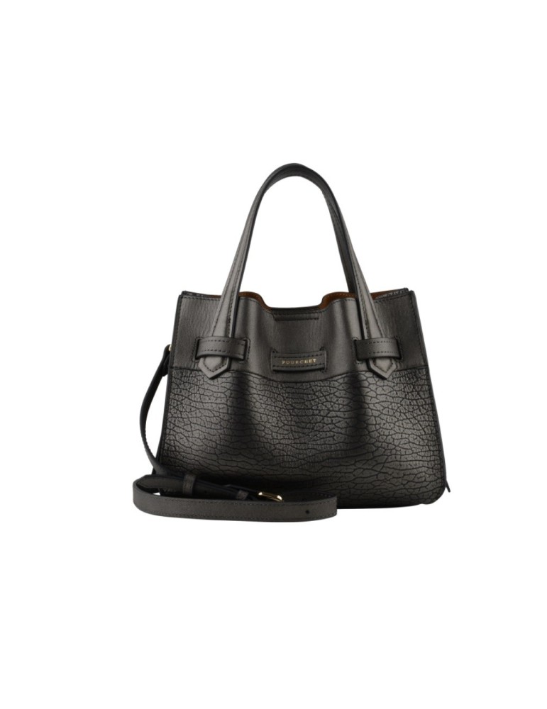 SAC EN CUIR PORTE MAIN METALLISE - POURCHET