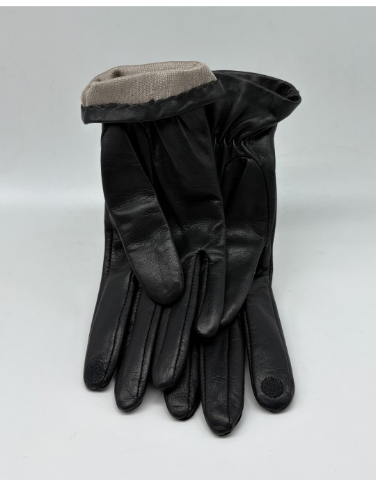 GANTS NOIR BIJOUTERIE PAPILLON T.6.5 - GLOVE STORY