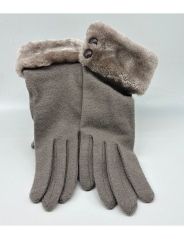 GANTS FEMME  TAUPE TAILLE UNIQUE AVEC FOURRURE - GLOVE STORY