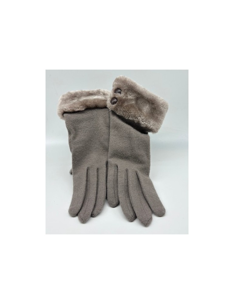 GANTS FEMME  TAUPE TAILLE UNIQUE AVEC FOURRURE - GLOVE STORY