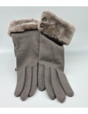 GANTS FEMME  TAUPE TAILLE UNIQUE AVEC FOURRURE - GLOVE STORY