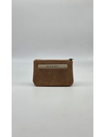 PORTE MONNAIE CROUTE DE CUIR CAMEL - MIA & JOY 2