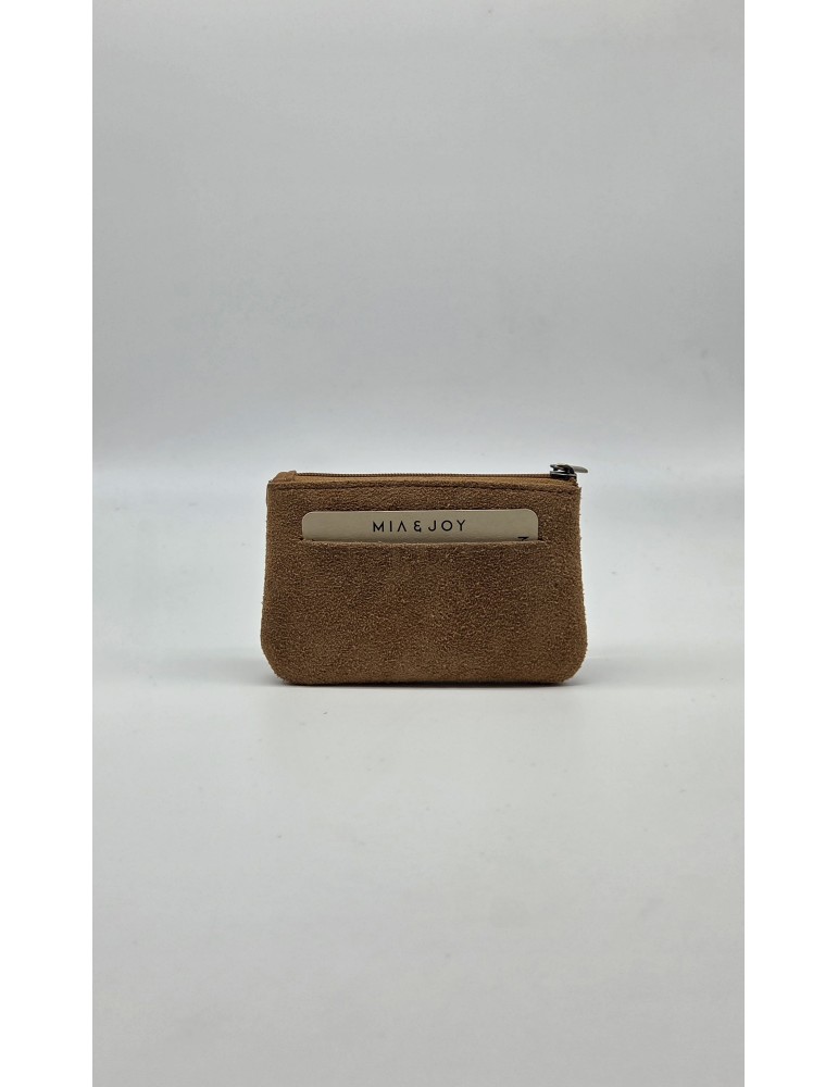 PORTE MONNAIE CROUTE DE CUIR CAMEL - MIA & JOY