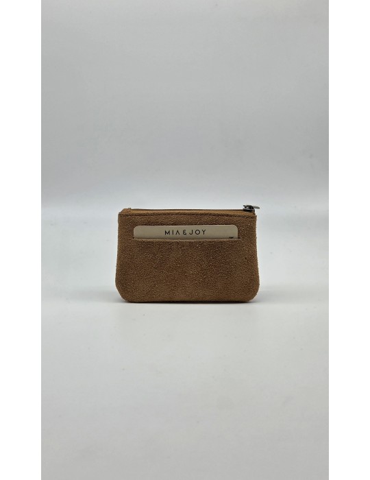PORTE MONNAIE CROUTE DE CUIR CAMEL - MIA & JOY