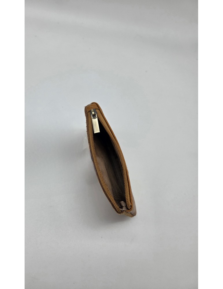 PORTE MONNAIE CROUTE DE CUIR CAMEL - MIA & JOY