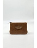 PORTE MONNAIE CROUTE DE CUIR CAMEL - MIA & JOY