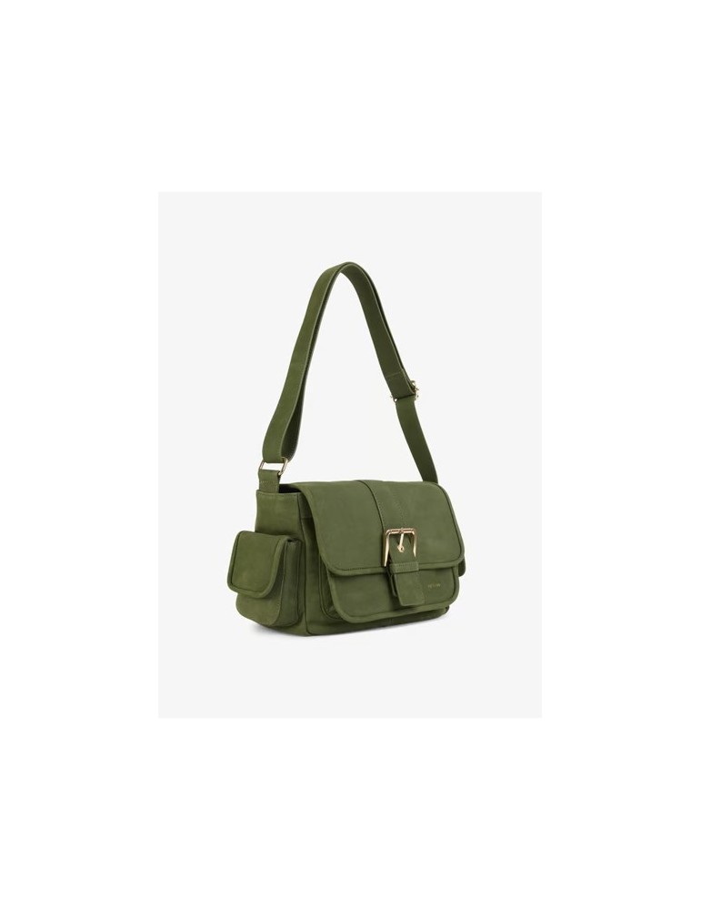 SAC JOY MULTIPOCHES VERT OLIVIER CUIR - NAT & NIN