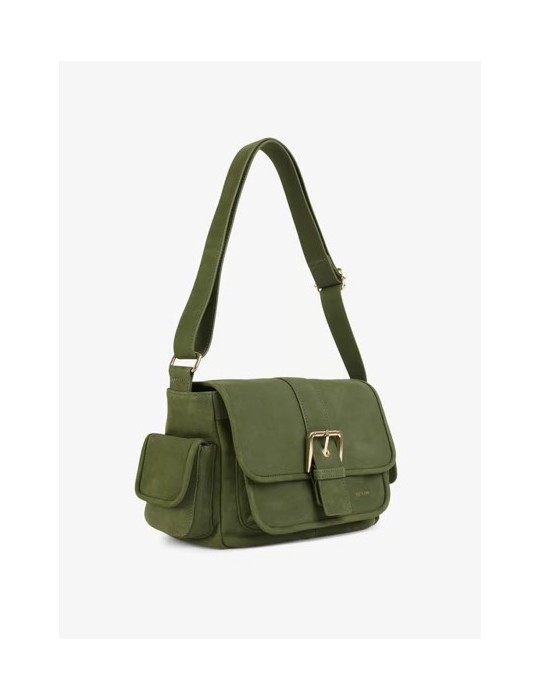 SAC JOY MULTIPOCHES VERT OLIVIER CUIR - NAT & NIN