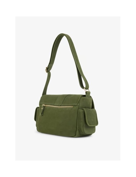 SAC JOY MULTIPOCHES VERT OLIVIER CUIR - NAT & NIN