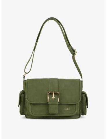 SAC JOY MULTIPOCHES VERT OLIVIER CUIR - NAT & NIN