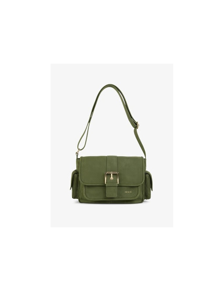SAC JOY MULTIPOCHES VERT OLIVIER CUIR - NAT & NIN