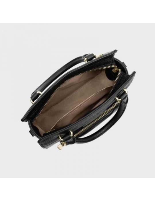 SAC A MAIN NOIR ZIPPEE CUIR  DUNE - LANCASTER