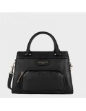 SAC A MAIN NOIR ZIPPEE CUIR  DUNE - LANCASTER