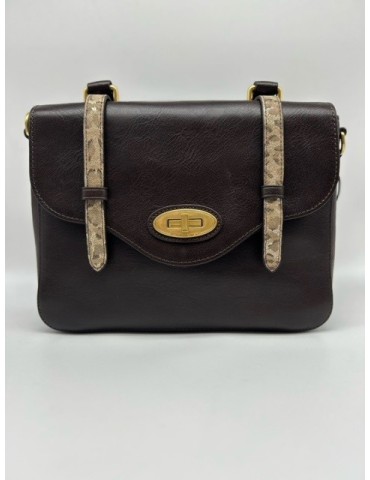 SAC A MAIN RABAT LEGENDE MARRON PYTHON - LANCASTER