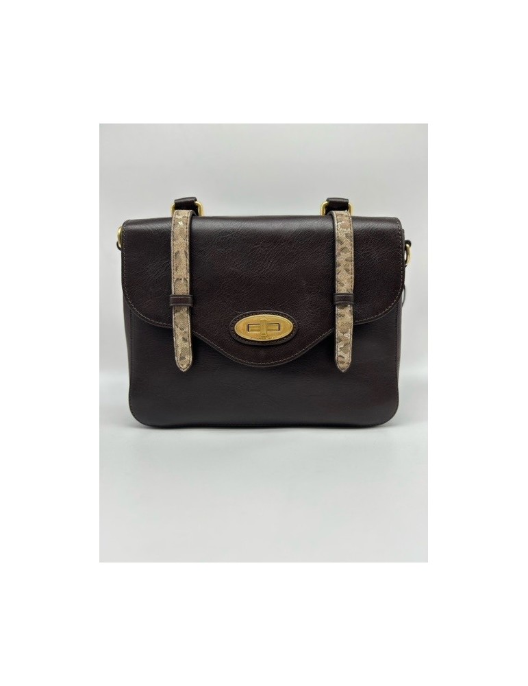 SAC A MAIN RABAT LEGENDE MARRON PYTHON - LANCASTER