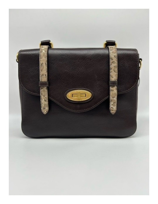 SAC A MAIN RABAT LEGENDE MARRON PYTHON - LANCASTER