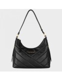 SAC HOBO SOFT CUIR MATELASSE NOIR - LANCASTER