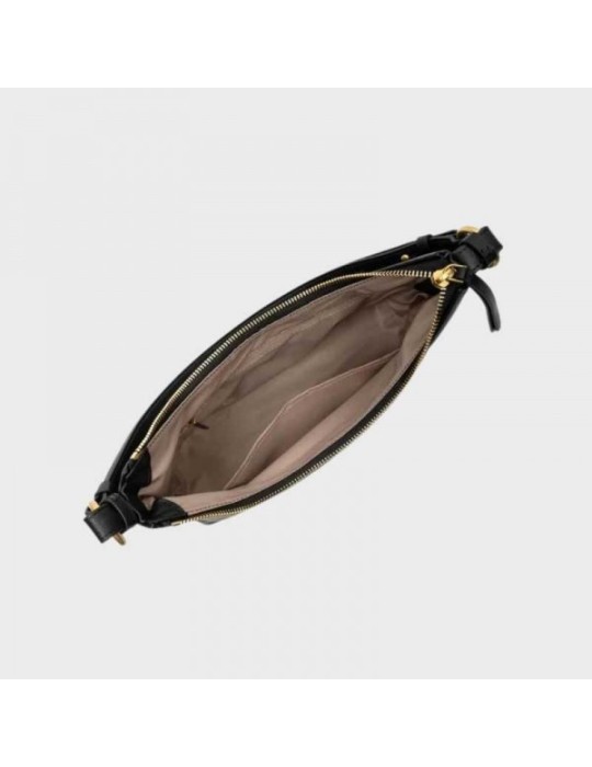 SAC HOBO SOFT CUIR MATELASSE NOIR - LANCASTER