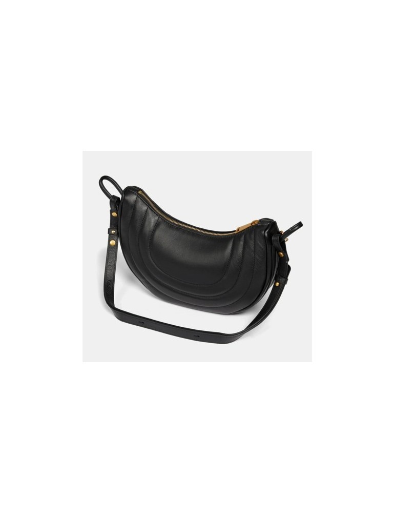 SAC HOBO SOFT CUIR MATELASSE NOIR - LANCASTER