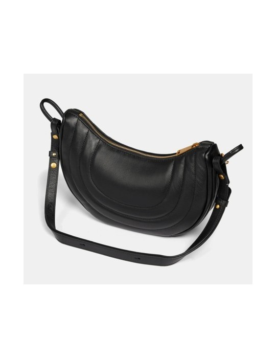 SAC HOBO SOFT CUIR MATELASSE NOIR - LANCASTER