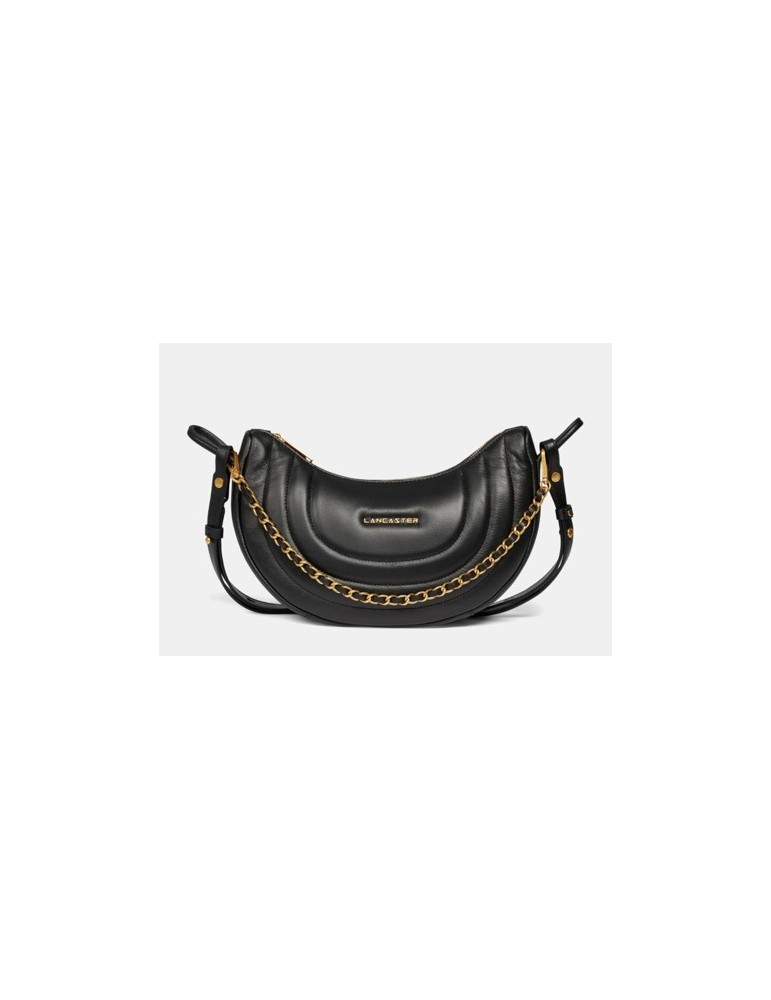 SAC HOBO SOFT CUIR MATELASSE NOIR - LANCASTER
