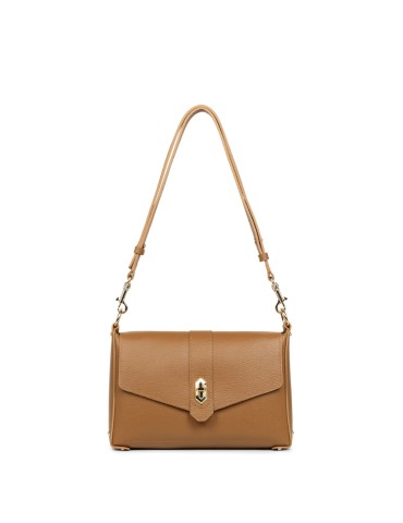 SAC TROTTEUR AVEC RABAT EN CUIR CAMEL - LANCASTER