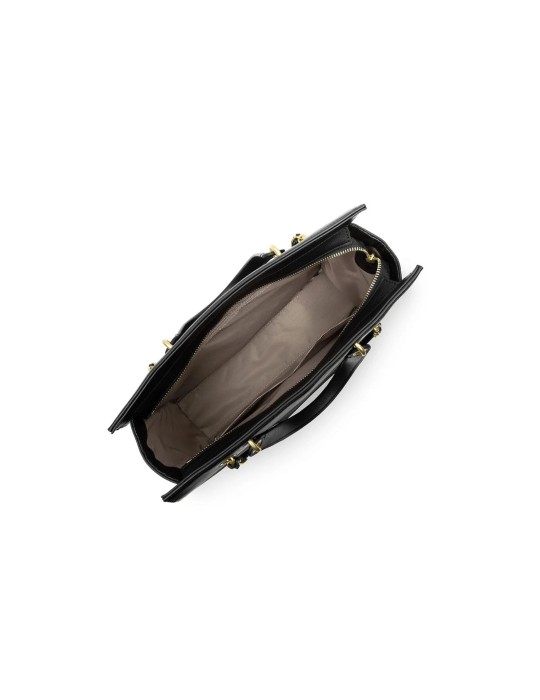 SAC CABAS SOFT MATELASSE EN CUIR NOIR - LANCASTER