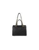 SAC CABAS SOFT MATELASSE EN CUIR NOIR - LANCASTER
