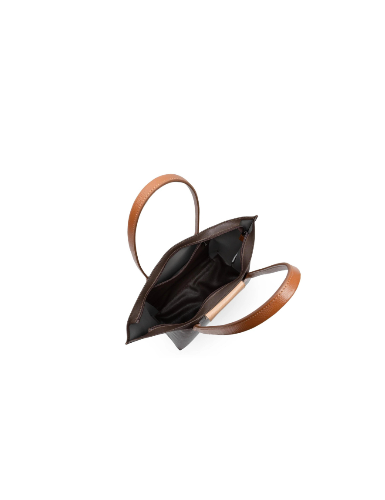 SAC CABAS EPAULE MAYA MARRON EN SIMILICUIR - LANCASTER