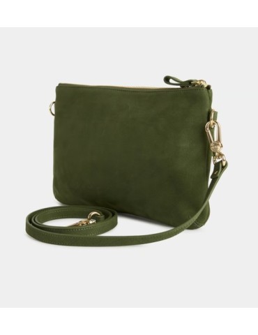 SAC VICKY POCHETTE ZIPPEE EN CUIR VERT OLIVIER - NAT & NIN 2