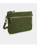 SAC VICKY POCHETTE ZIPPEE EN CUIR VERT OLIVIER - NAT & NIN
