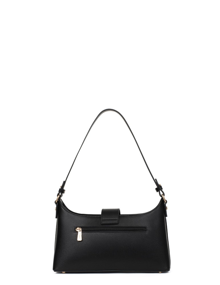 SAC PORTE EPAULE EN SIMILICUIR NOIR - HEXAGONA
