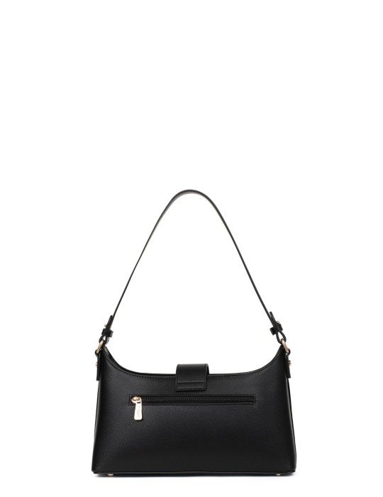 SAC PORTE EPAULE EN SIMILICUIR NOIR - HEXAGONA