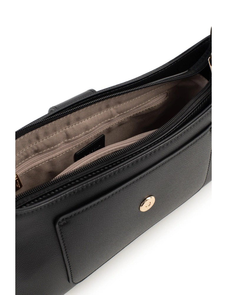 SAC PORTE EPAULE EN SIMILICUIR NOIR - HEXAGONA